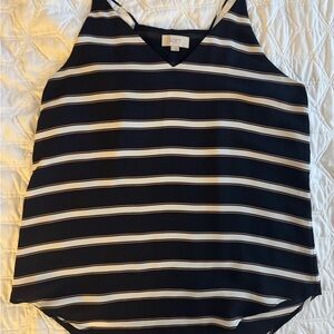 LOFT Women's Navy and White Striped Camisole